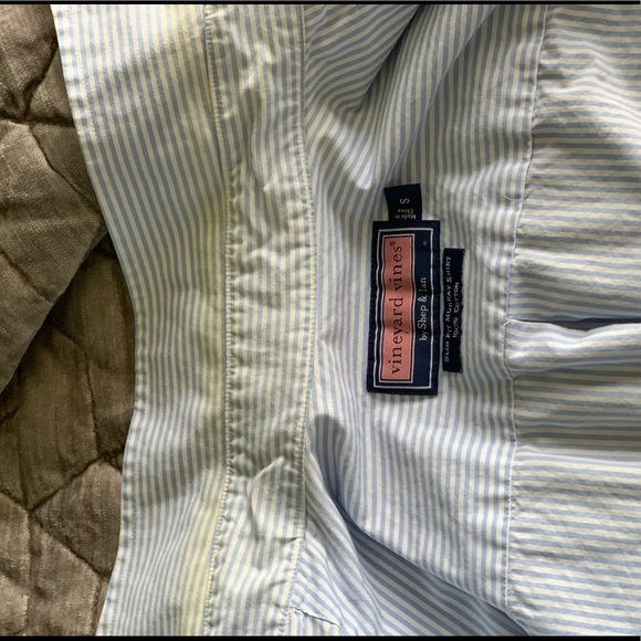 100% poplin button down vertical stripes Murray shirt - Picture 4 of 5